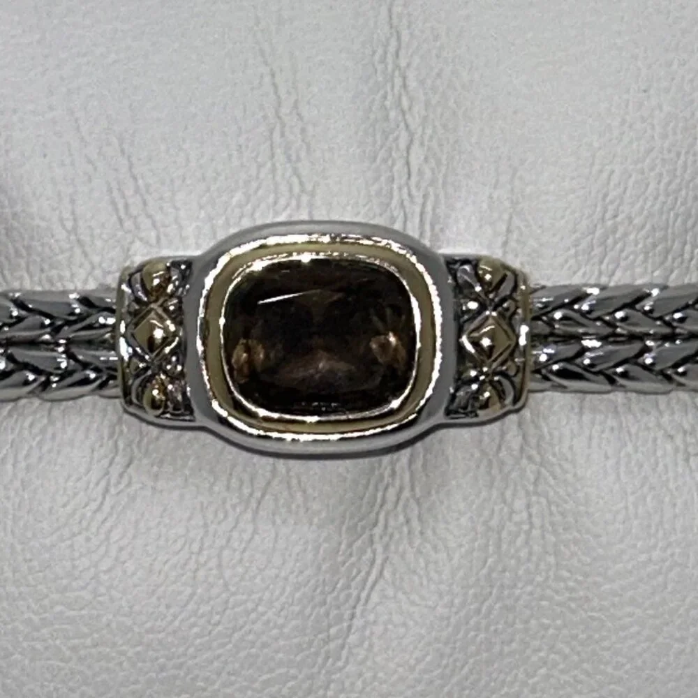 John Medeiros 2-Strand Bracelet Rhodium-Plated Bracelet Champagne Crystal - Picture 2 of 15